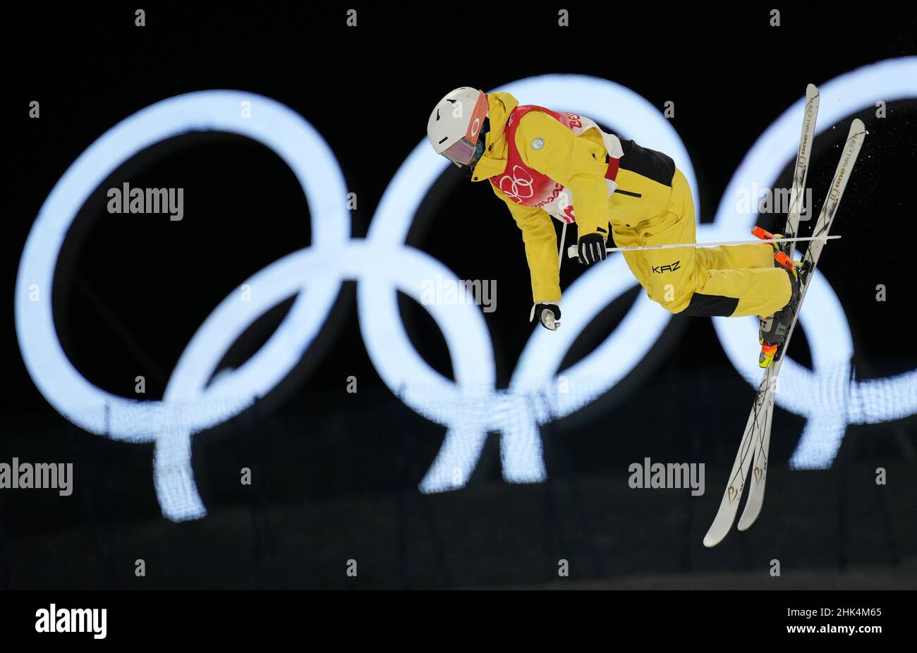 Zhangjiakou, China. 02nd Feb, 2022. Ayaulym Amrenova of Kazakhstan takes a training run in the Women's Freestyle Skiing Moguls event at the 2022 Winter Olympics at Genting Snow Park in Zhangjiakou, China on Wednesday, February 2, 2022. Photo by Bob Strong/UPI Credit: UPI/Alamy Live News Stock Photo