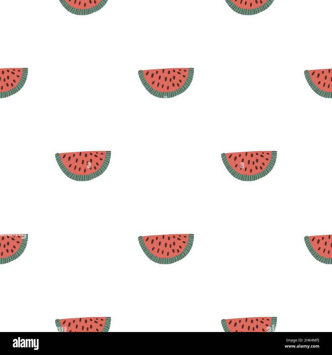 Isolated minimalistic seamless pattern with pink watermelon slice ...