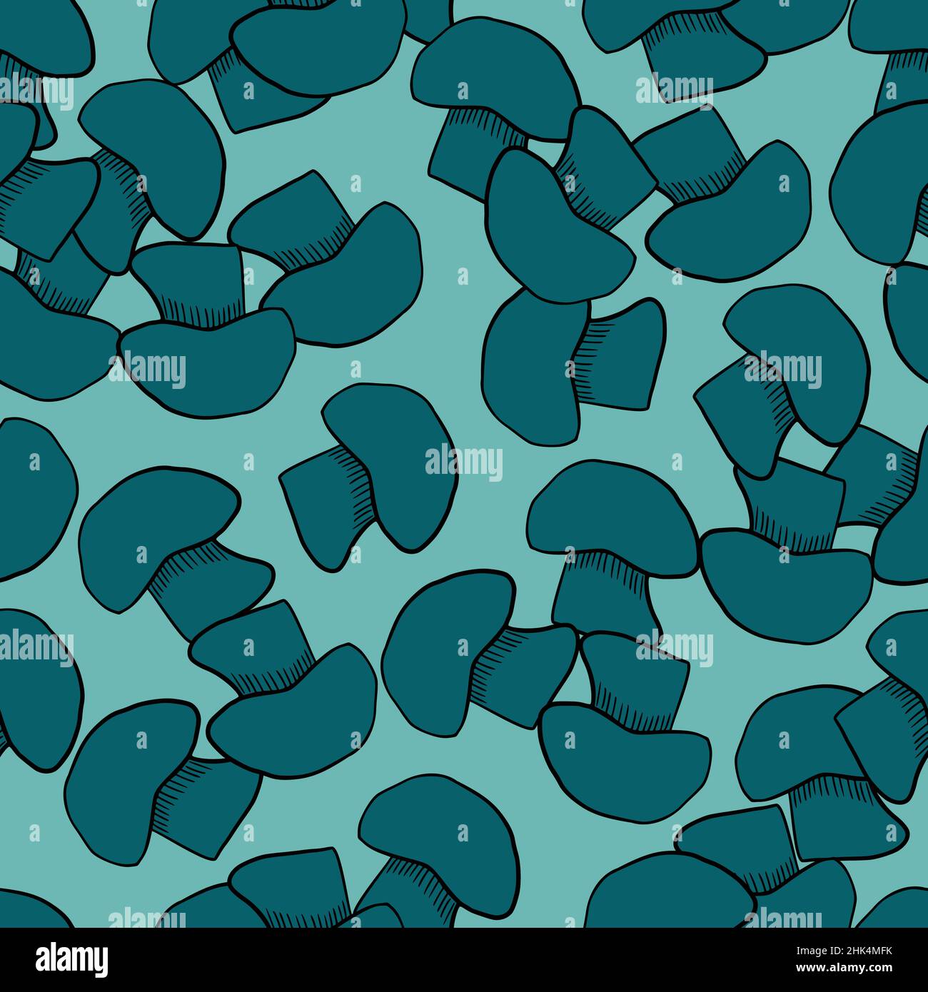 Decorative seasonal fall seamless pattern with random turquoise ...