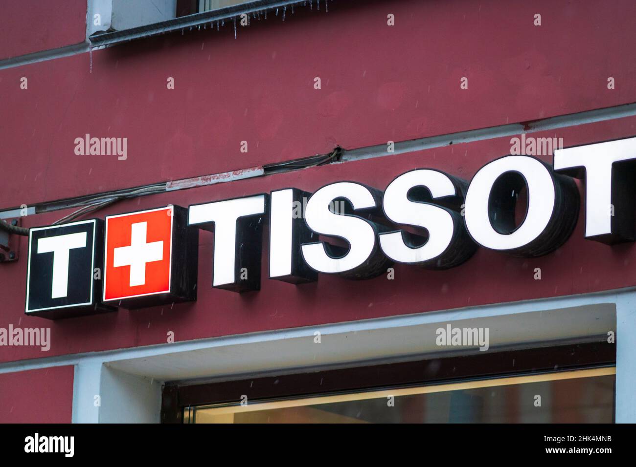 tissot logo dign watch clock time shop brand luxury Stock Photo