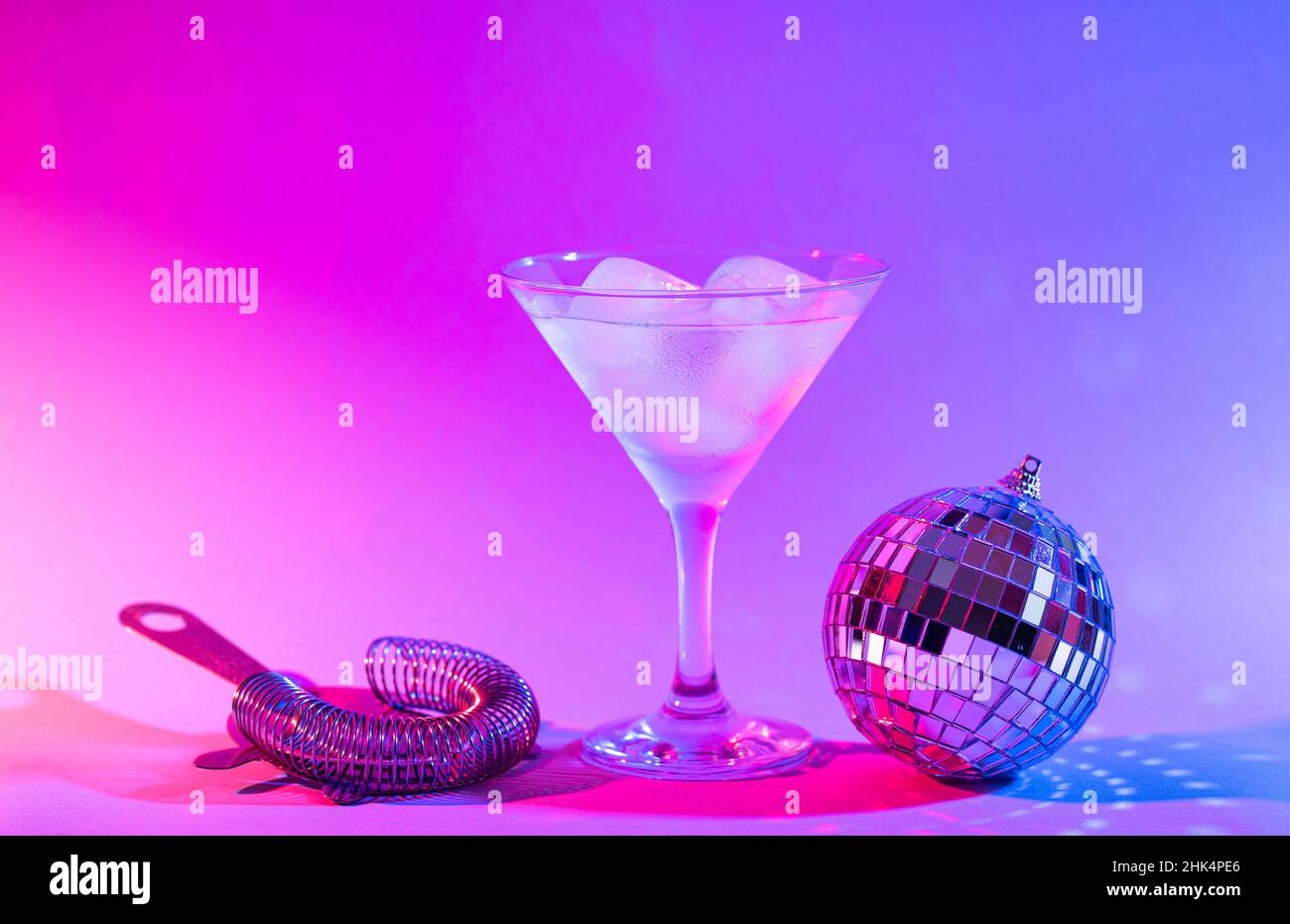 Bar tools in trendy neon light Stock Photo