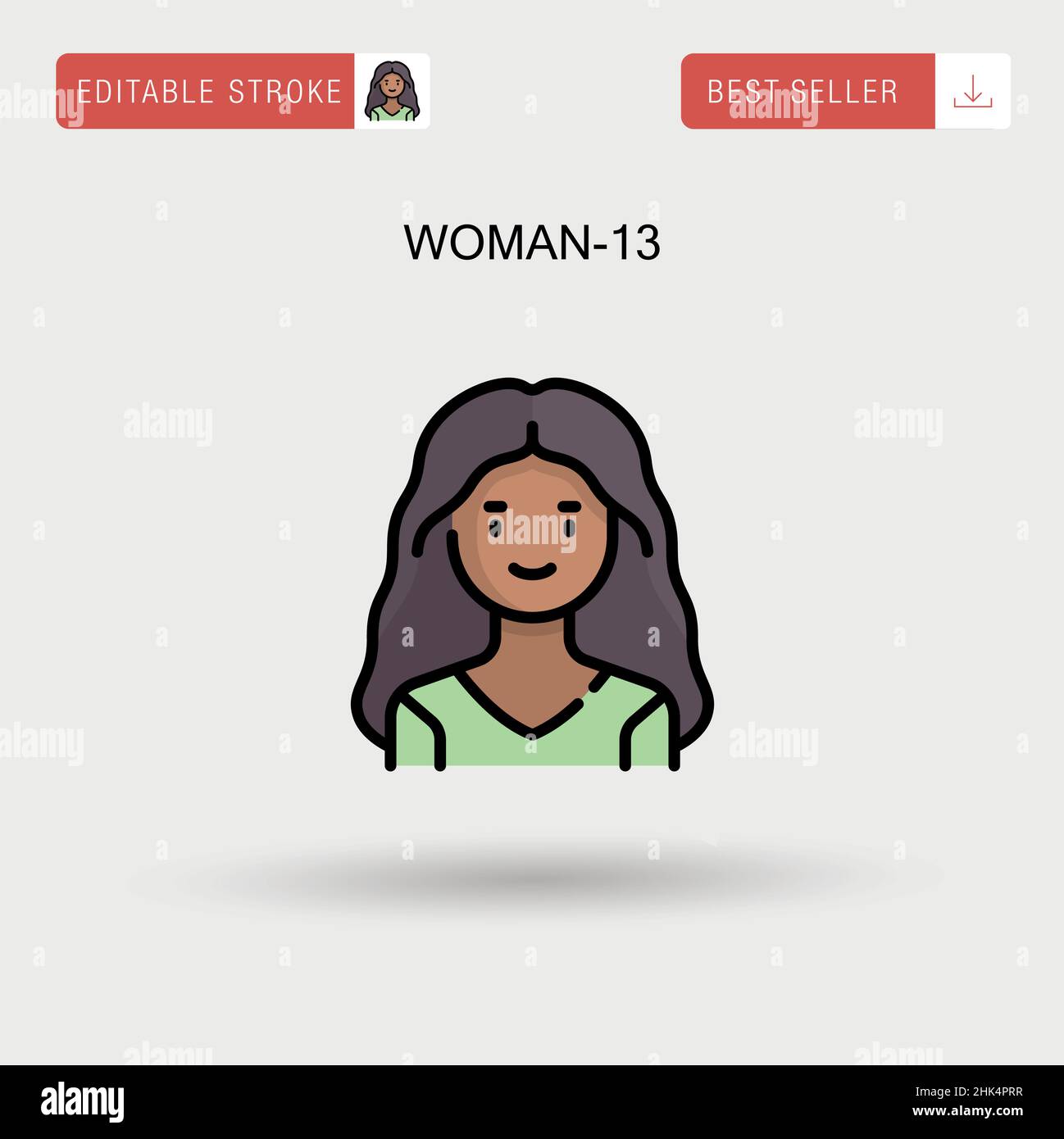 Woman-13 Simple vector icon. Stock Vector