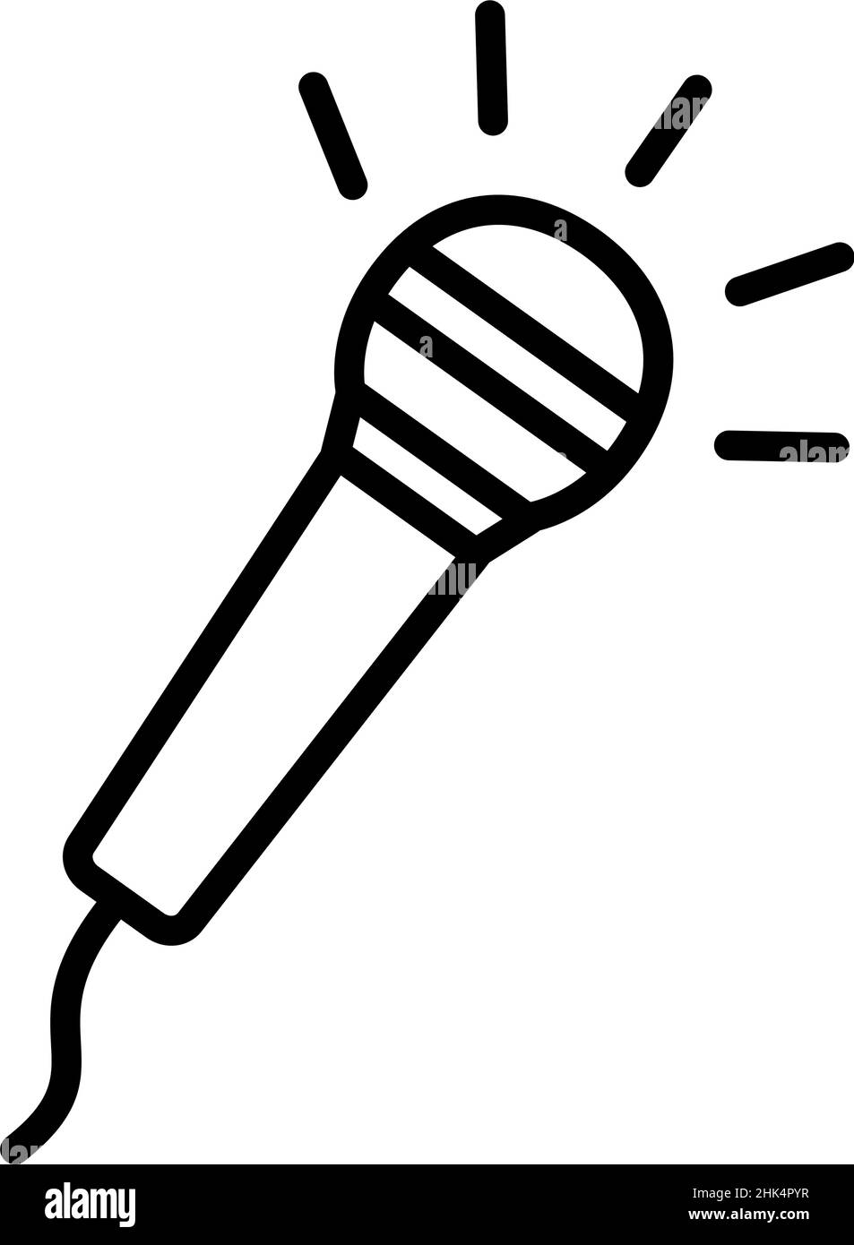 Microphone icon on white background, vector illustration Stock Vector
