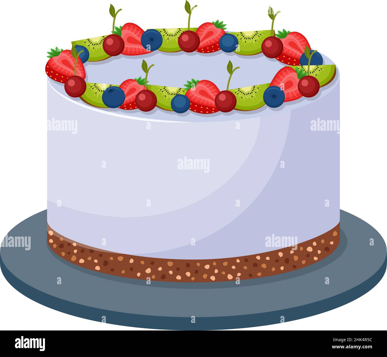 Birthday cake on white background, vector illustration Stock Vector