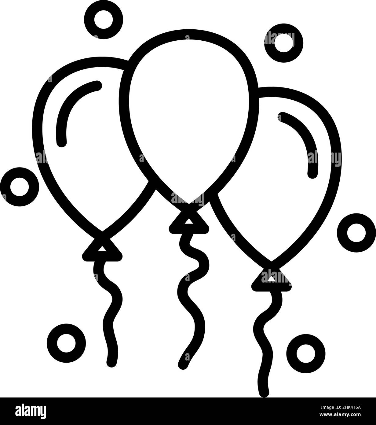 Wedding balloons icon on white background, vector illustration Stock Vector