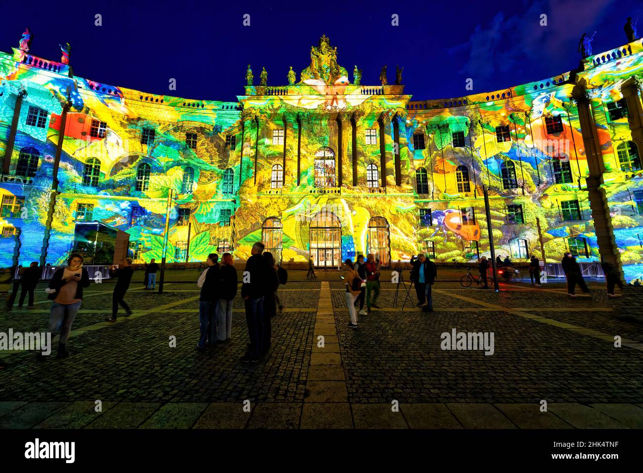 Bebelplatz during the Festival of Lights, Unter den Linden, Berlin, Germany, Europe Stock Photo