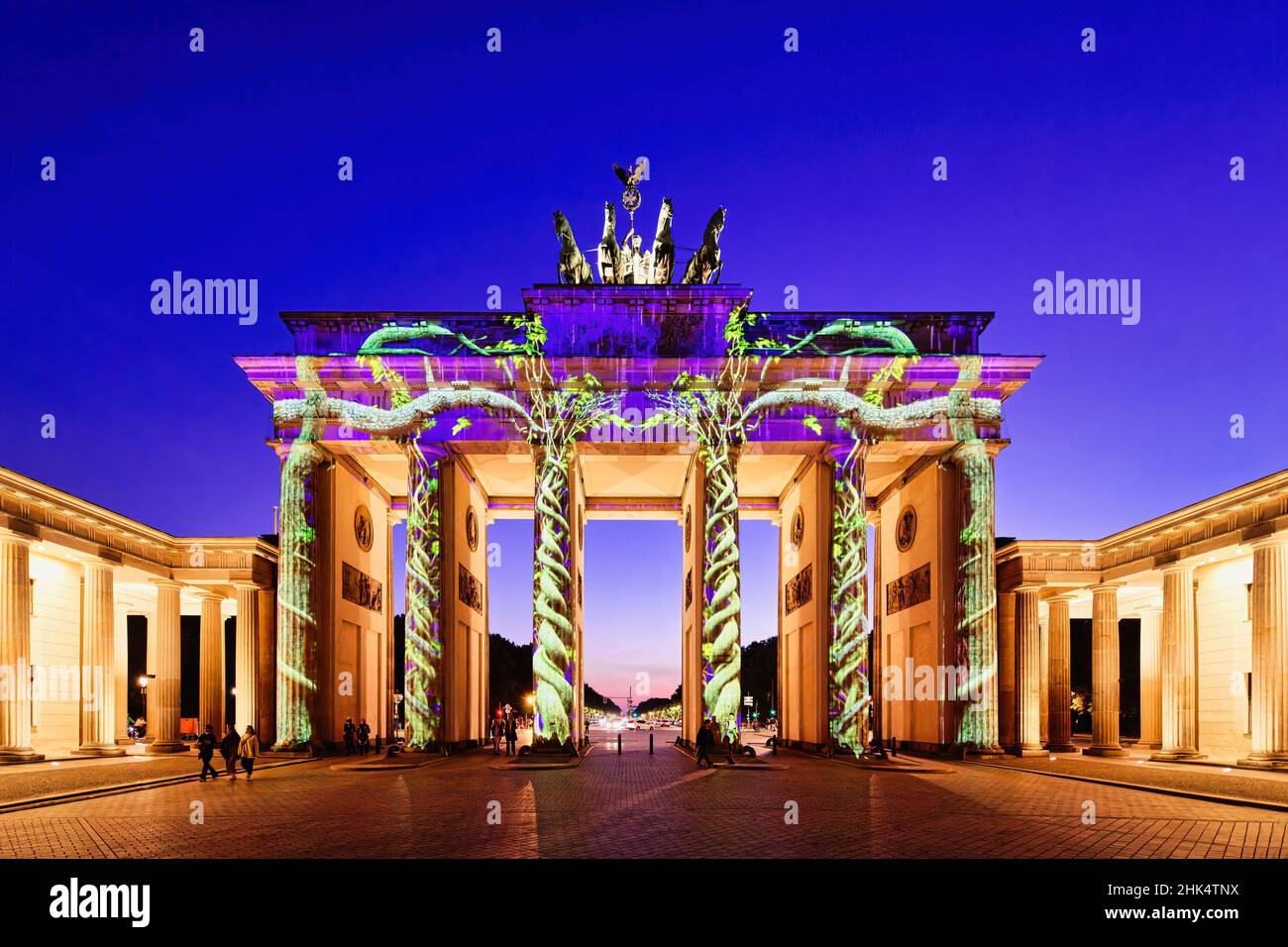 Brandenburg Gate during the Festival of Lights, Pariser Square, Unter den Linden, Berlin, Germany, Europe Stock Photo