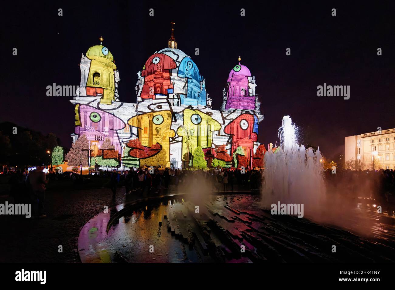 Berlin Cathedral during the Festival of Lights, UNESCO World Heritage Site, Museum Island, Unter den Linden, Berlin, Germany, Europe Stock Photo