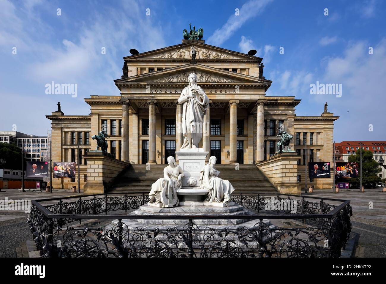 Konzerthaus Berlin Concert Hall and Schiller monument, Gendarmen Square, Unter den Linden, Berlin, Germany, Europe Stock Photo