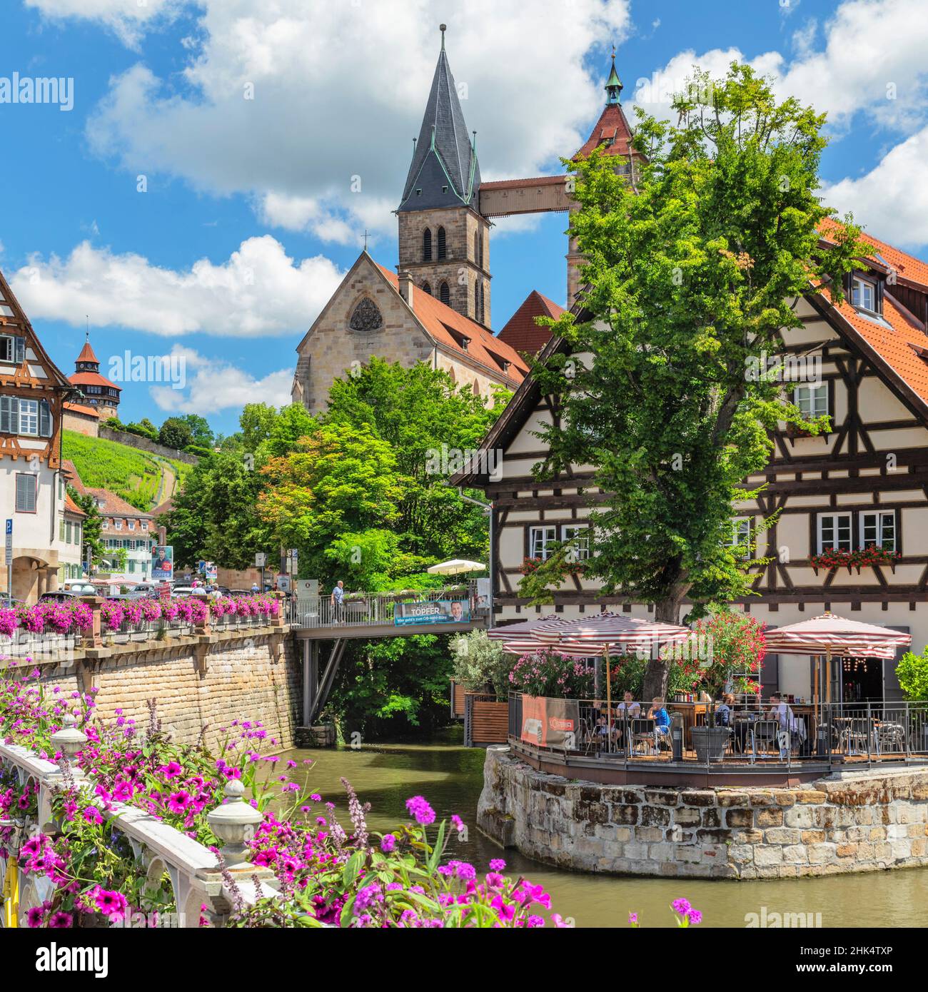 Old town with town church st dionys and castle hi-res stock photography ...