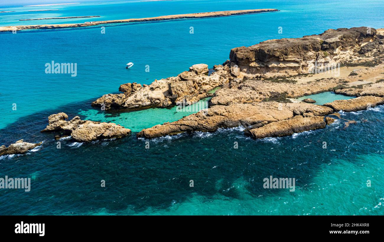 Aerial of the Farasan islands, Kingdom of Saudi Arabia, Middle East Stock Photo