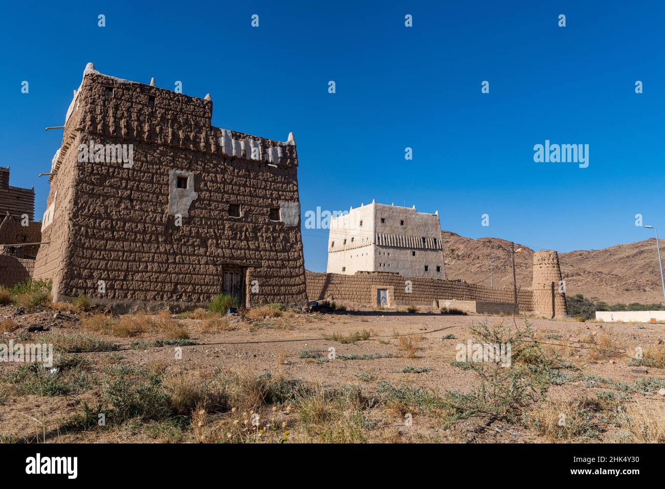 Typical fortified houses, Abha region, Kingdom of Saudi Arabia, Middle East Stock Photo