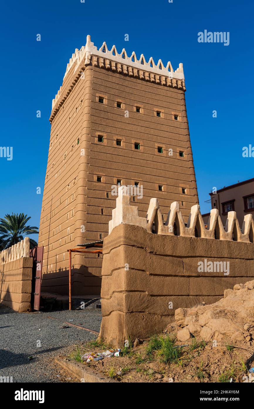 Traditional build mud towers used as living homes, Najran, Kingdom of Saudi Arabia, Middle East Stock Photo
