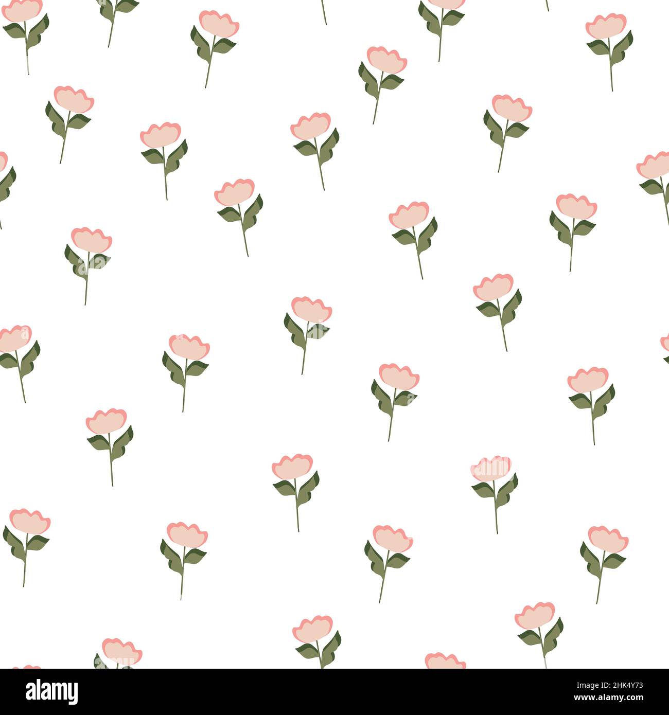 Botanic seamless pattern with random flowers silhouettes print ...