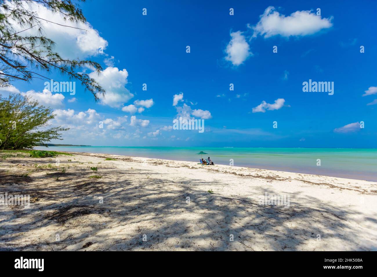 People enjoying Horse Stable Beach, North Caicos, Turks and Caicos Islands, Atlantic, Central America Stock Photo