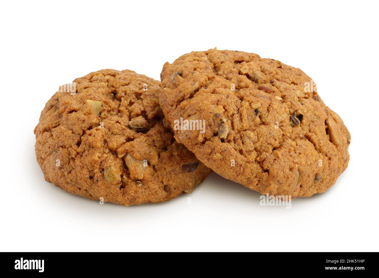 oatmeal cookies with flax, pumpkin and sunflower seeds with clipping