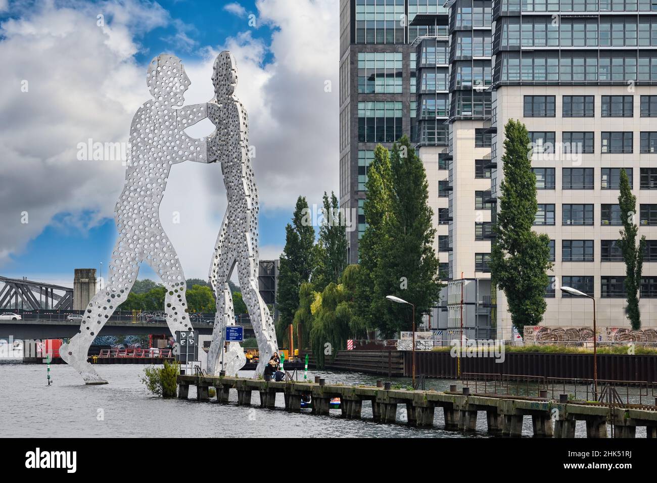 Molecule Man, Monumental sculpture by Jonathan Borofsky, Spree River, Berlin, Germany, Europe Stock Photo