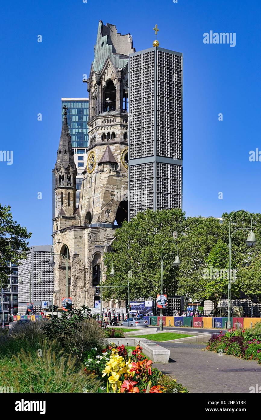 Kaiser Wilhelm Memorial Church, Kurfurstendamm, Charlottenburg, Berlin, Germany, Europe Stock Photo