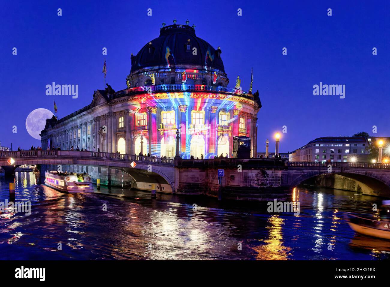 Bode Museum during the Festival of Lights, Museum Island, UNESCO World Heritage Site, Berlin Mitte district, Berlin, Germany, Europe Stock Photo