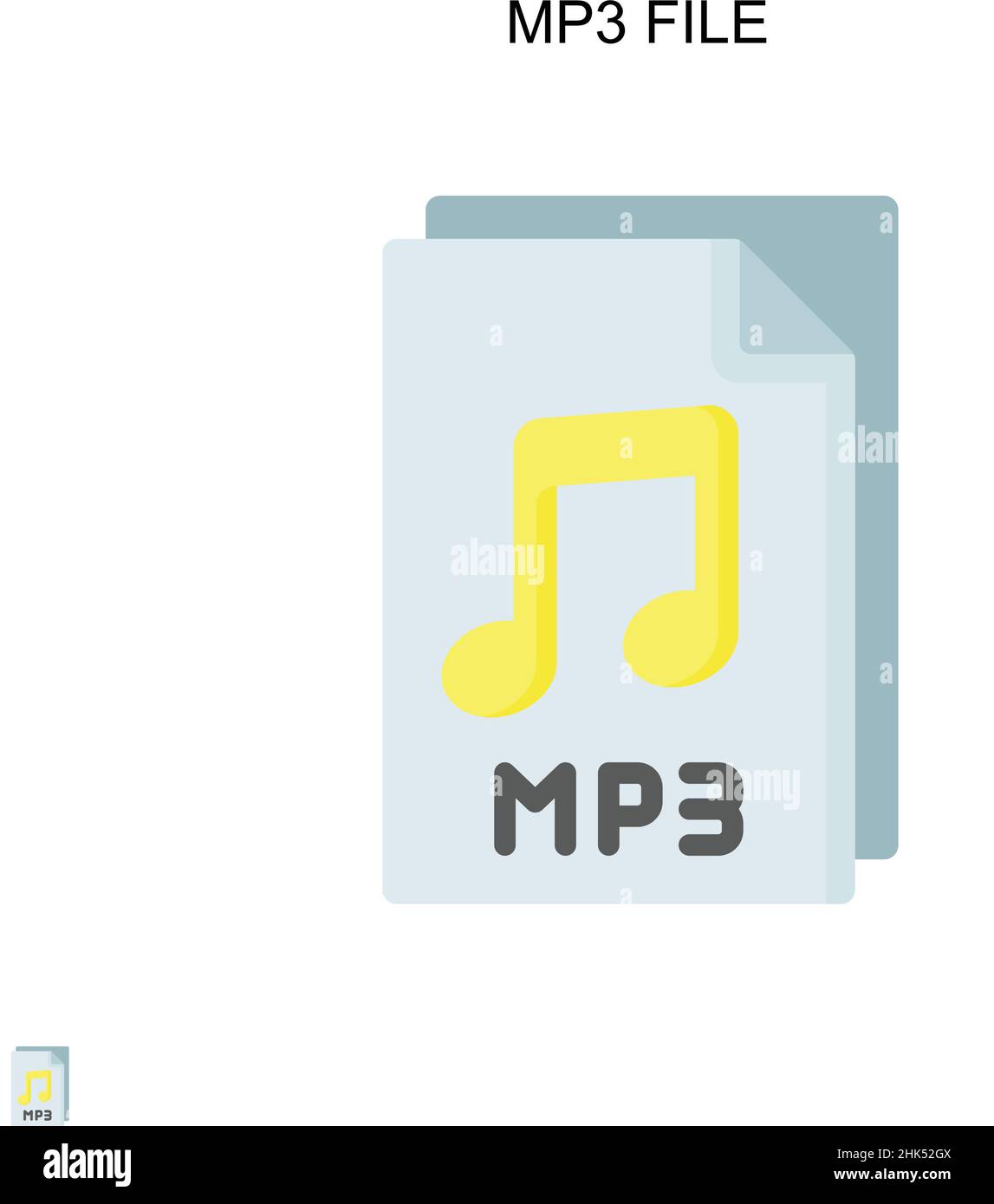 Mp3 file Simple vector icon. Illustration symbol design template for web mobile UI element. Stock Vector