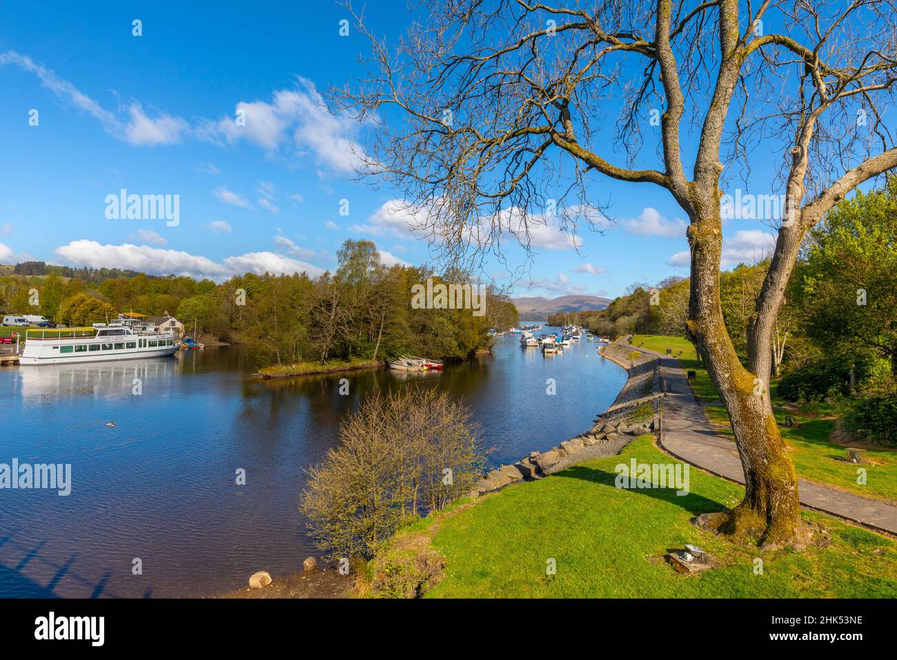 Balloch, River Leven, Loch Lomond, Scotland, United Kingdom, Europe Stock Photo