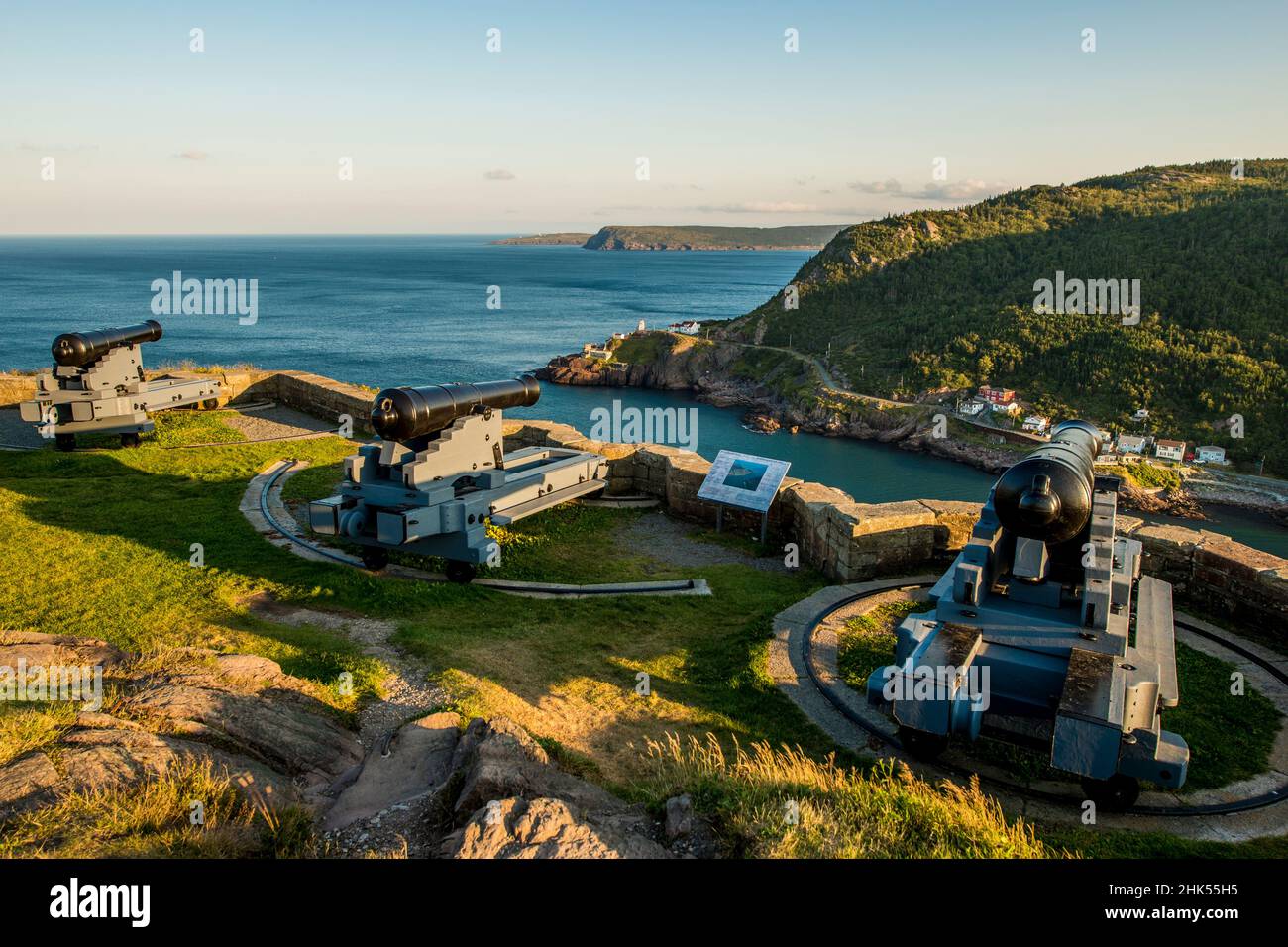 Queen's Battery, Cabot Tower, Signal Hill National Historic Site, St. John's, Newfoundland, Canada, North America Stock Photo