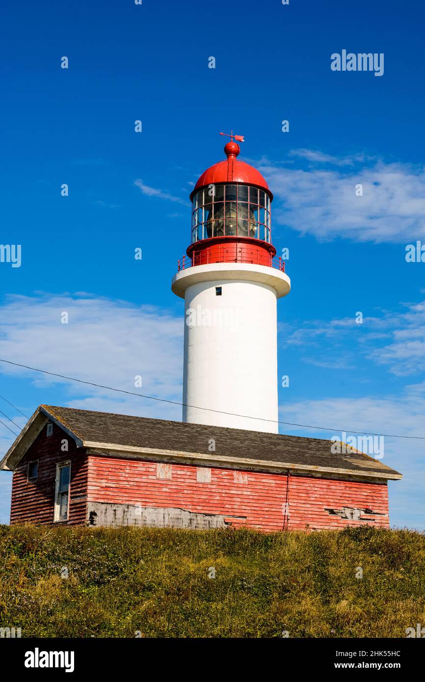 Cape Race Lighthouse, Cape Race, Avalon Peninsula, Newfoundland, Canada, North America Stock Photo