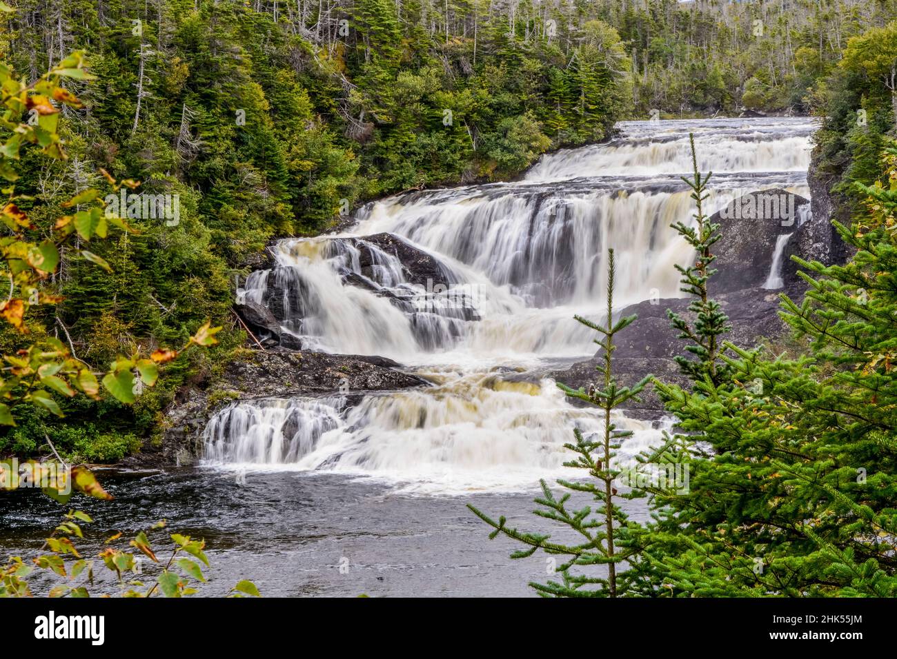 Middle Baker's Brook Falls, Gros Morne National Park, UNESCO World Heritage Site, Rocky Harbour, Newfoundland, Canada, North America Stock Photo