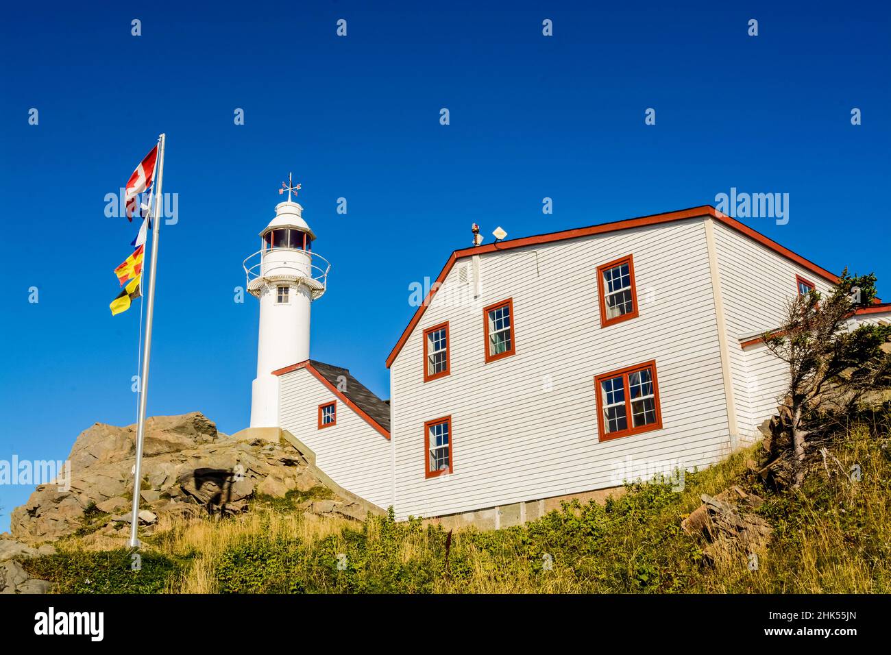 Lobster Cove Head Lighthouse, Lobster Cove, Newfoundland, Canada, North America Stock Photo