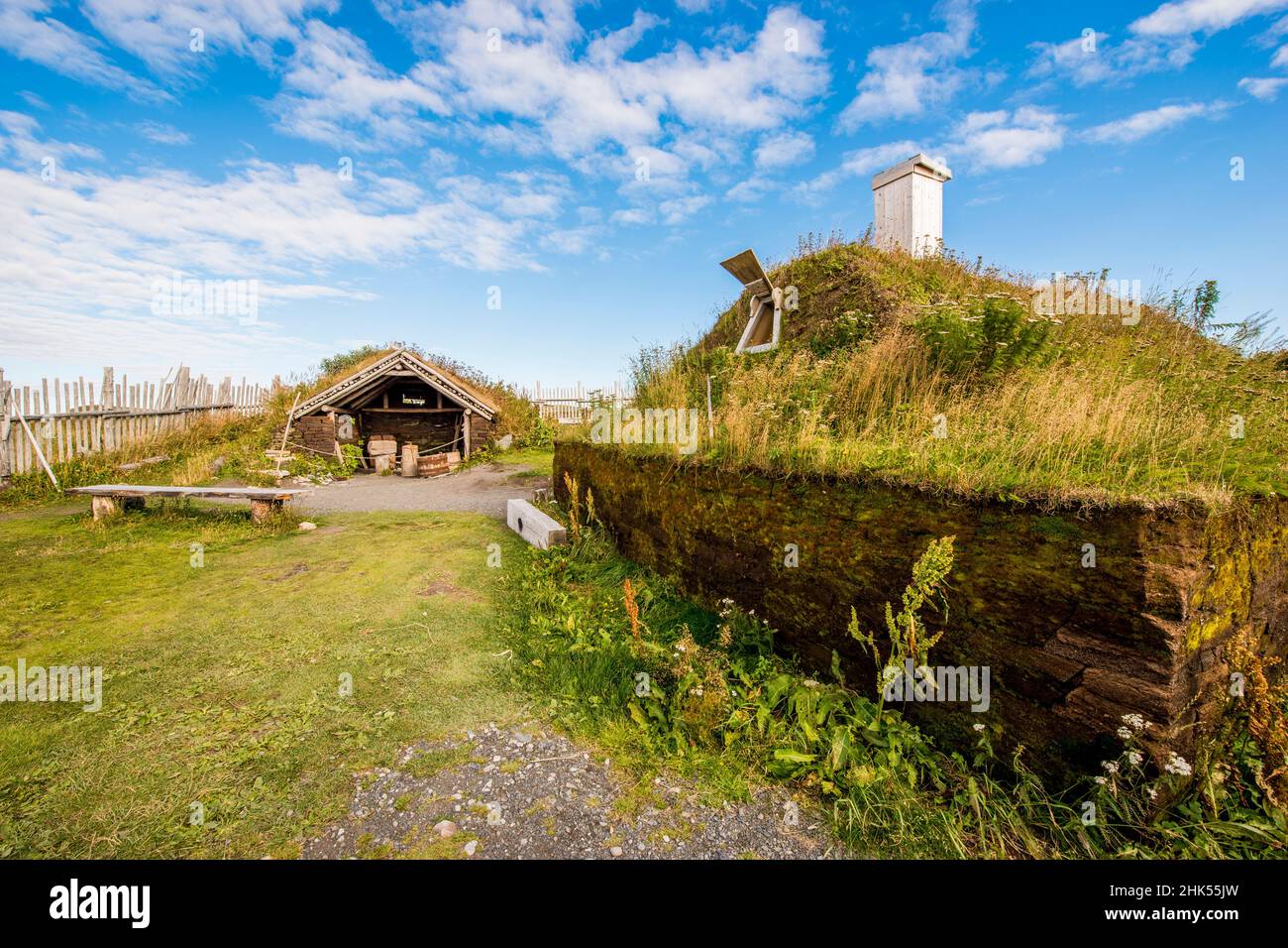 L'Anse aux Meadows National Historic Site, UNESCO World Heritage Site, Northern Peninsula, Newfoundland, Canada, North America Stock Photo