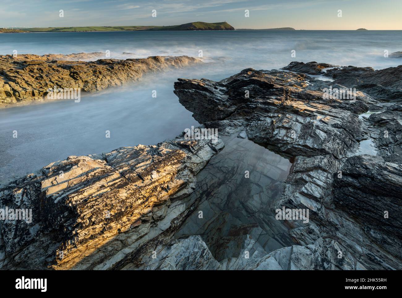 Rocky seascape on the North Cornish coast, Cornwall, England, United Kingdom, Europe Stock Photo