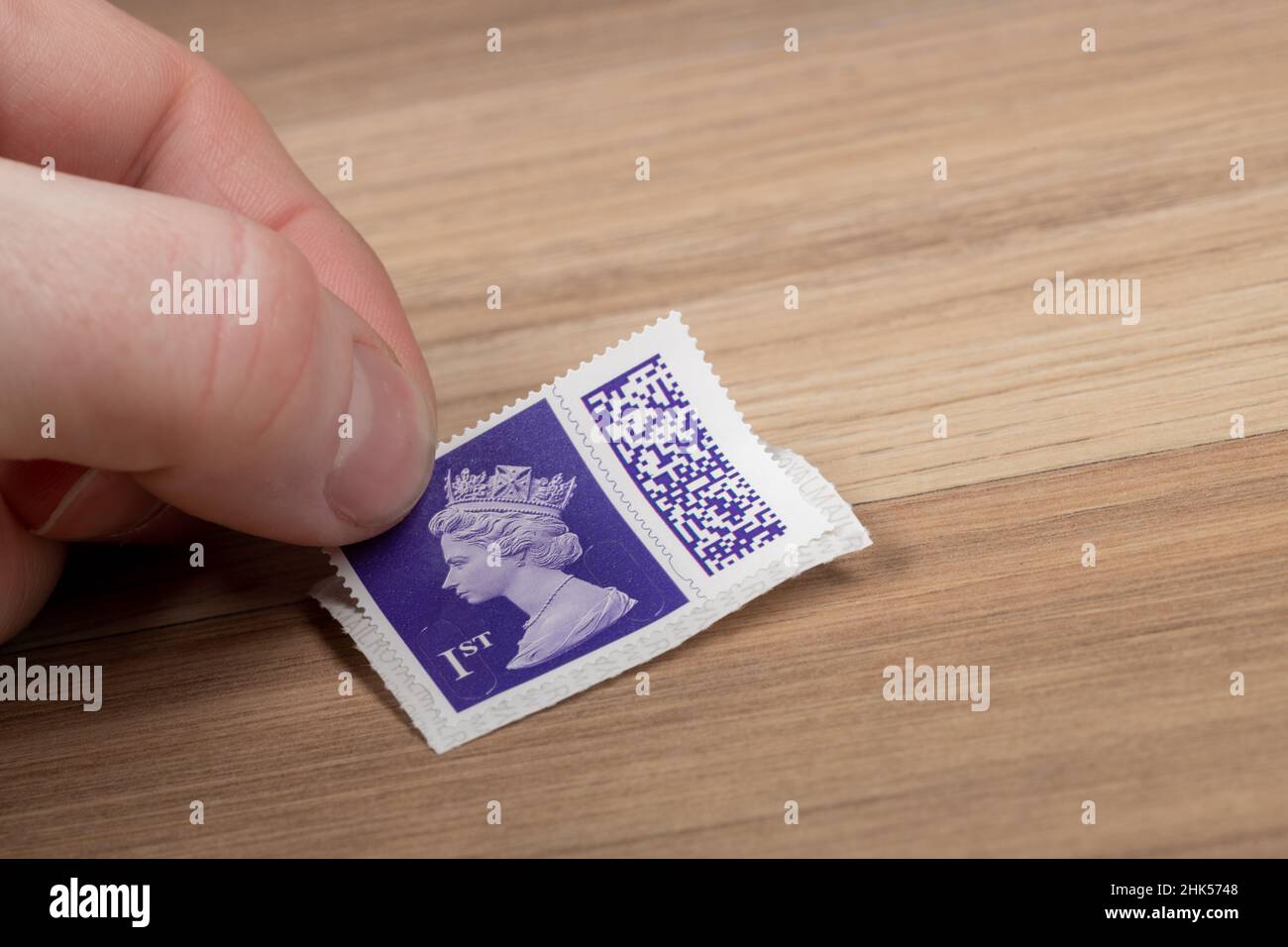 Torquay, UK. 2nd Feb, 2022. New UK postage stamps feature a QR code to