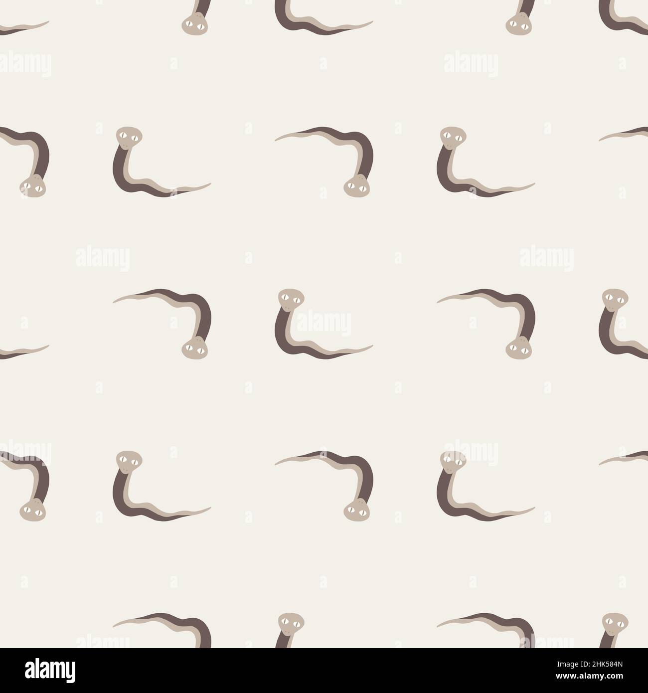 Scrapbook animal seamless pattern with doodle snakes ornament. Light ...