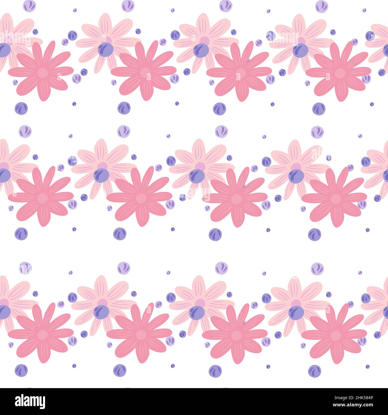 Isolated floral seamless pattern with pink cute small flowers elements ...