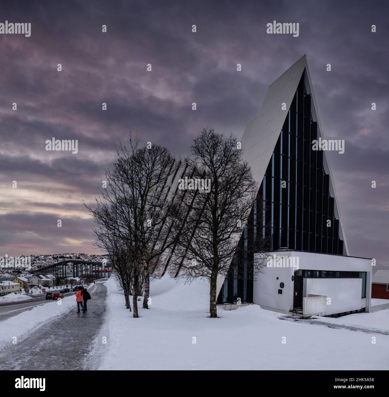 Arctic cathedral, Tromsdalen Church ,Tromso, Norway. Stock Photo