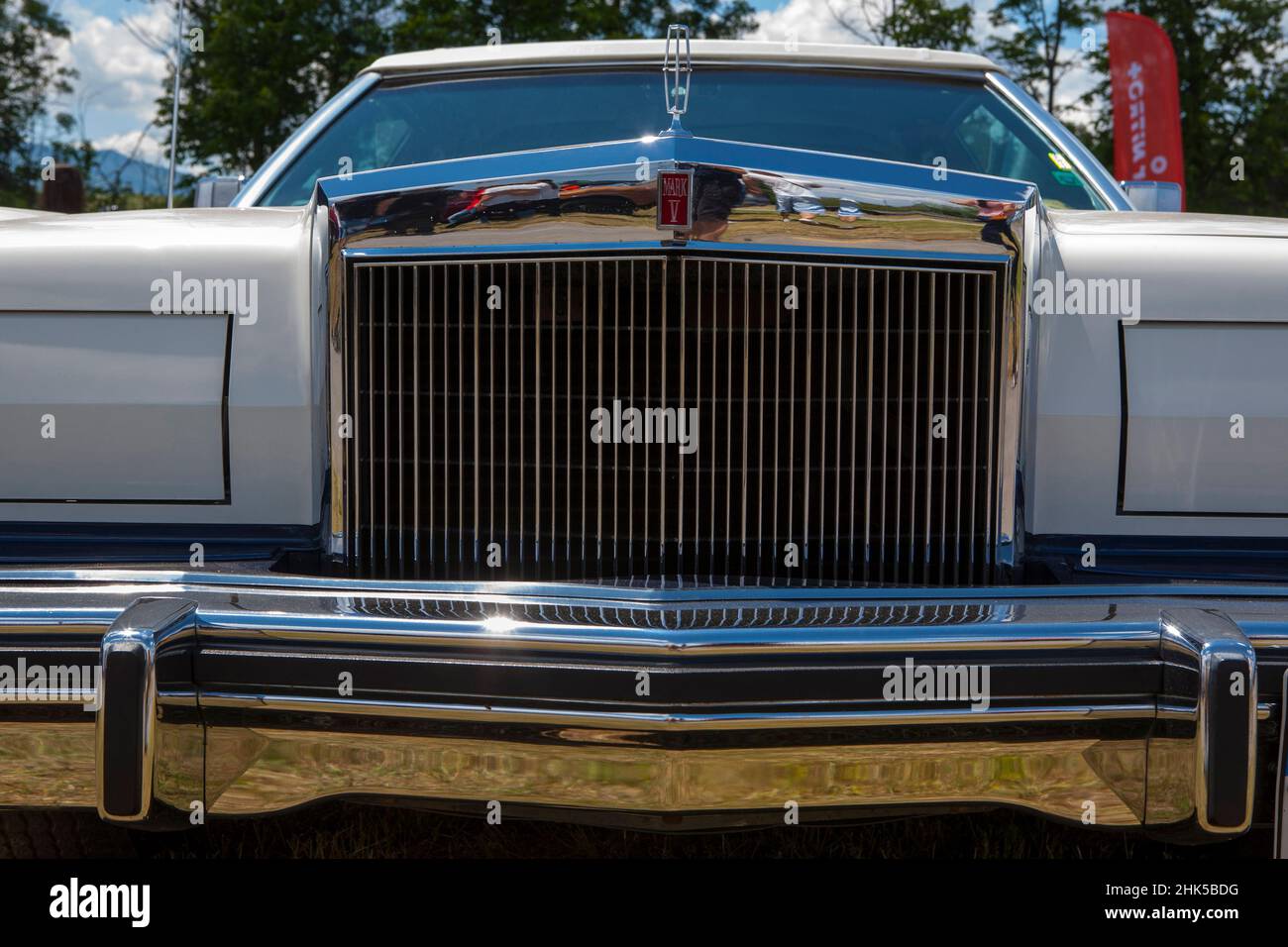 Lincoln Continental Mark V, american vintage car, front view Stock Photo