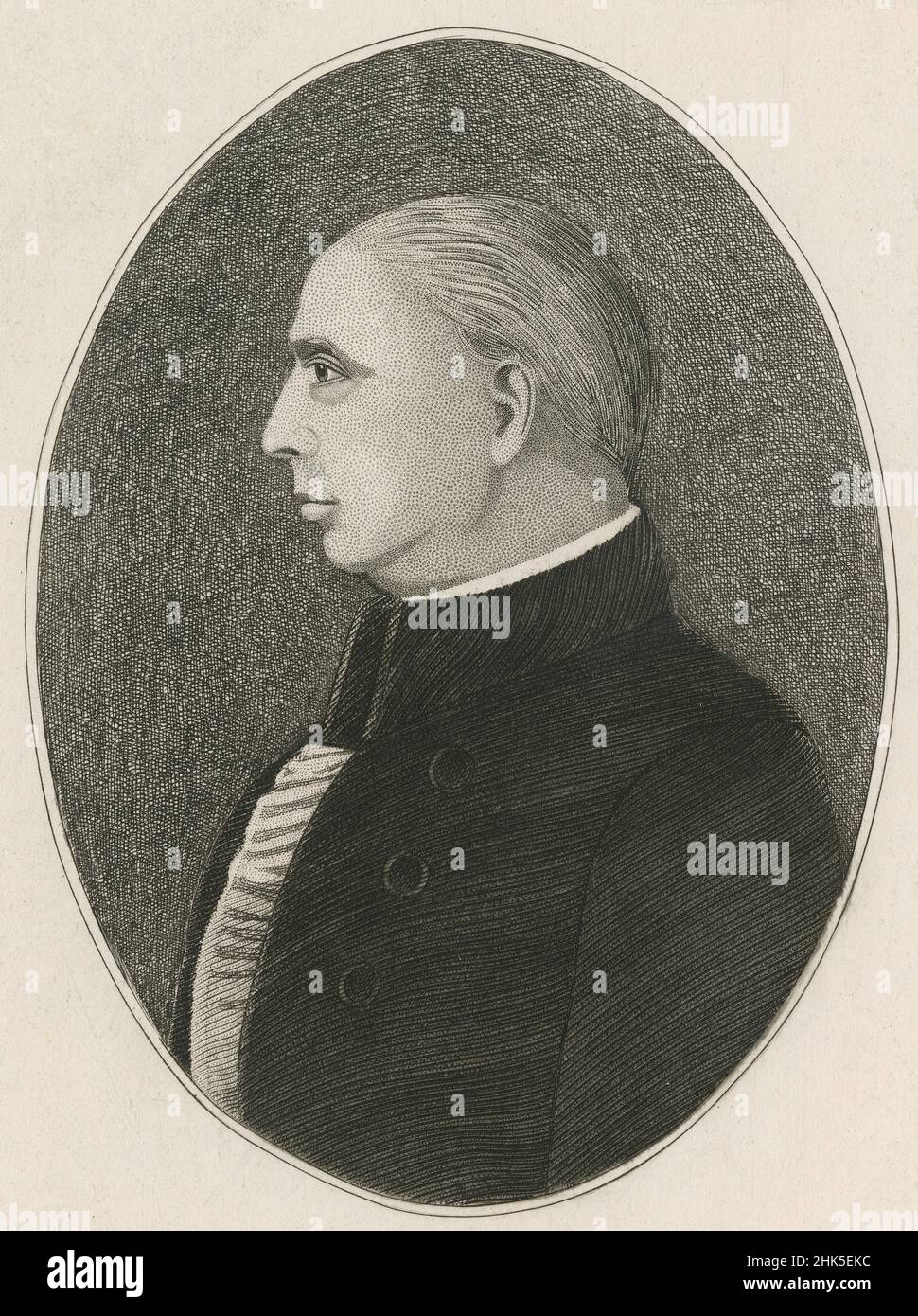 Antique circa 1850 engraving of Rufus Putnam. Brigadier-General Rufus Putnam (1738-1824) was a colonial military officer during the French and Indian War, and a general in the Continental Army during the American Revolutionary War. SOURCE: ORIGINAL ENGRAVING Stock Photo