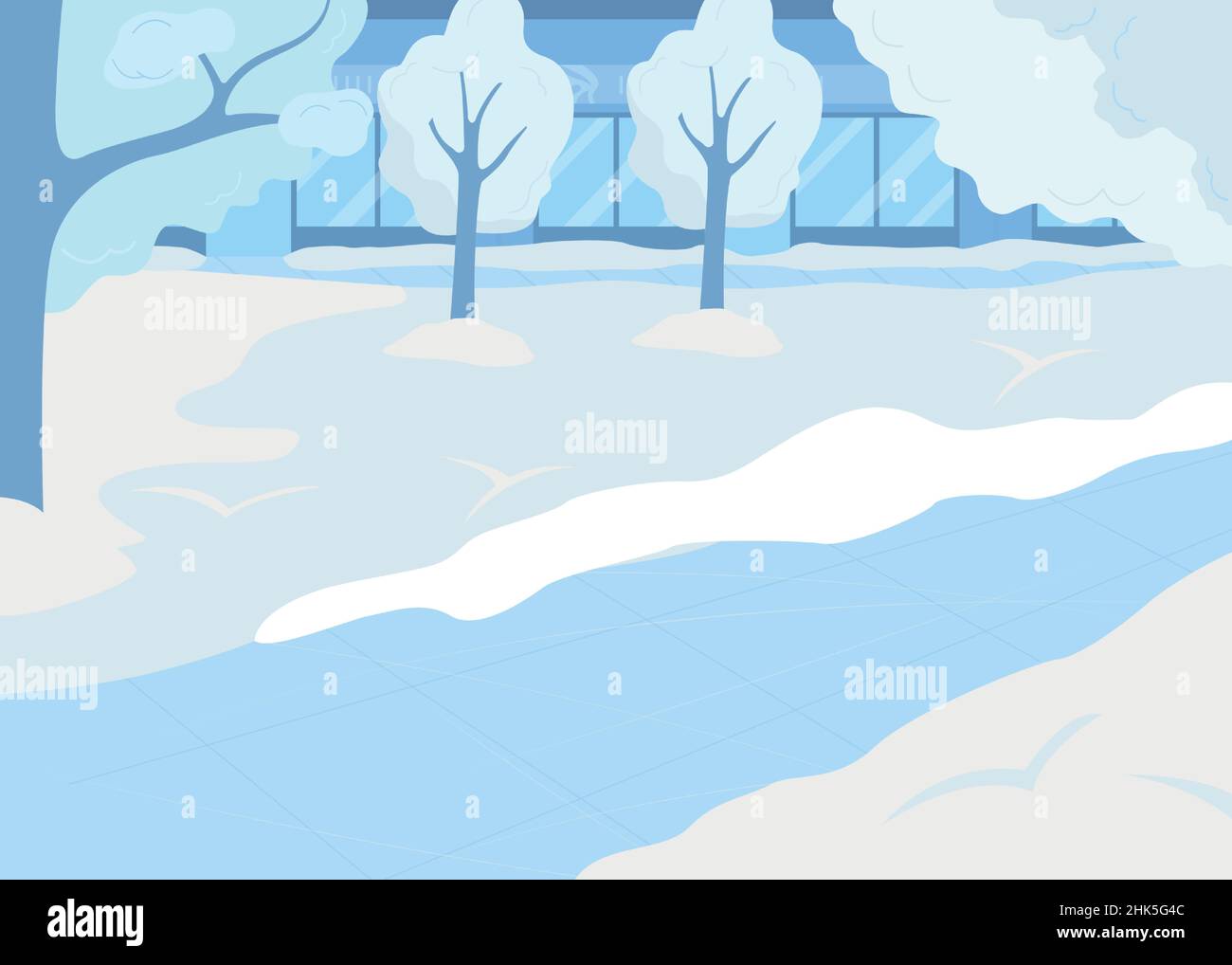 Urban winter park flat color vector illustration Stock Vector Image ...