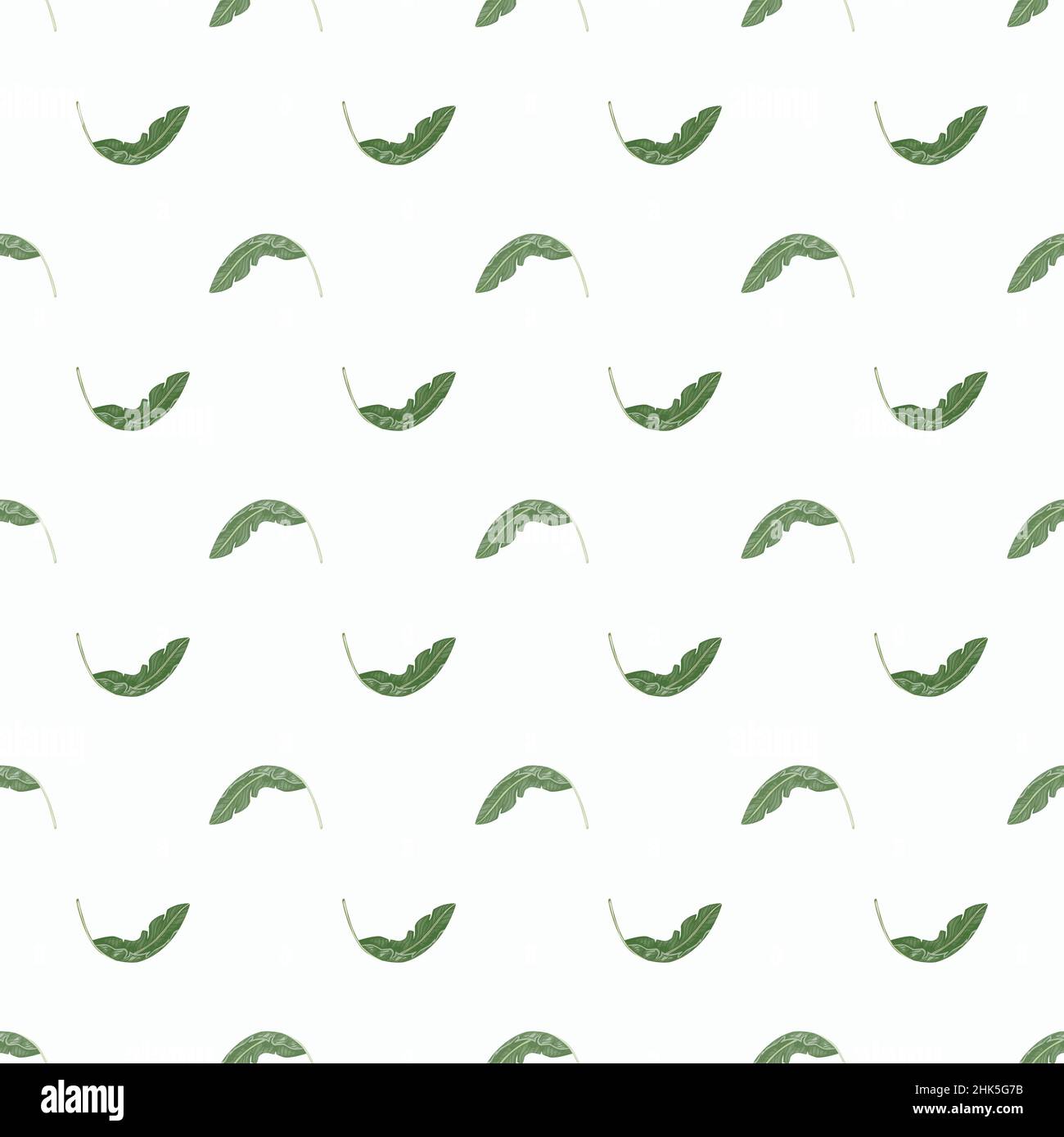 Abstract seamless pattern with small banana leaf shapes. Light background. Vector illustration for seasonal textile prints, fabric, banners, backdrops Stock Vector