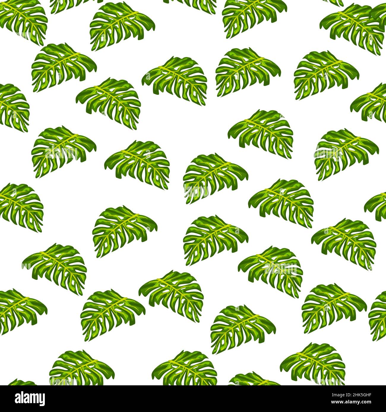 Isolated seamless pattern with small random green monstera leaves ...