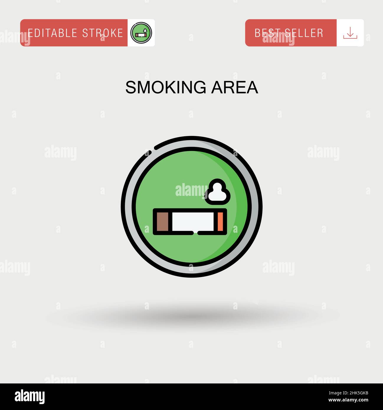 Smoking area Simple vector icon. Stock Vector