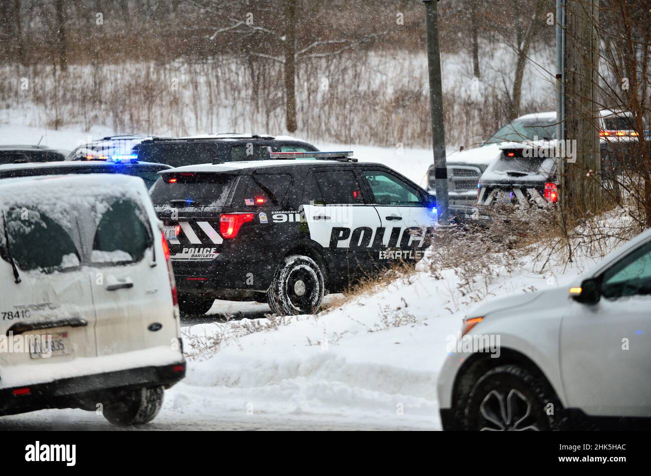 Bartlett, Illinois, USA. Winter storms can be especially dangerous to