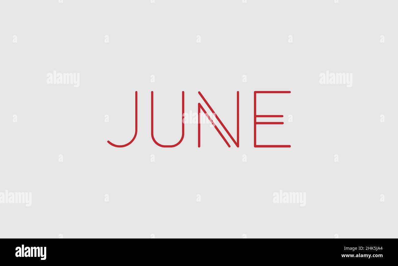 Word JUNE in letters Initial vector design Premium Icon, Logo