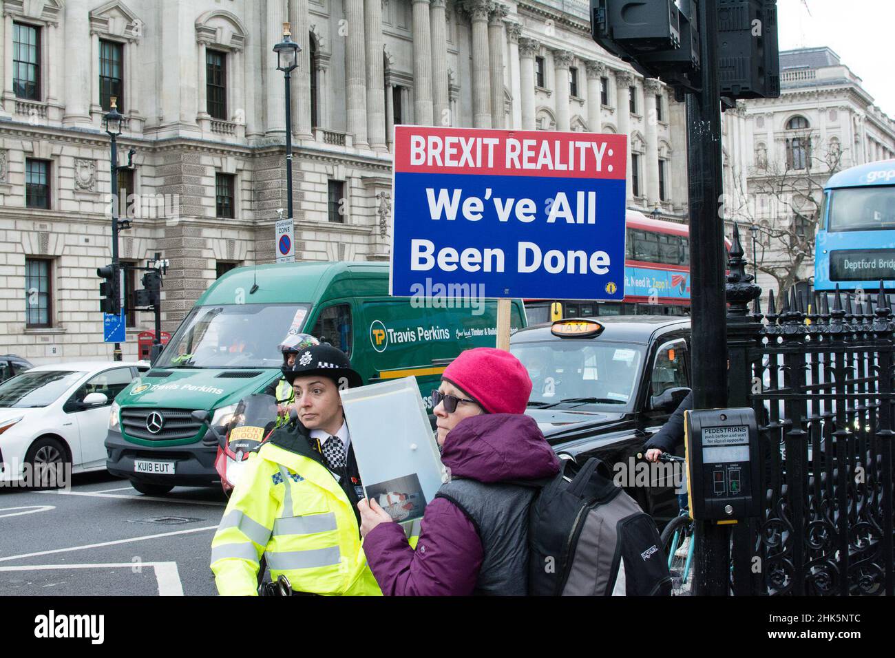 Parliament Square, London, 2nd February 2022. British people have Enough is enough, Boris Johnson liar. We have a cost of living crisis, an energy crisis, NHS in tatters, poverty, food banks, party gate, curbs on civil liberties and countless more diabolical acts and #vaccinepassport.  (during PMQ). Johnson’s temporizing policy must not succeed! Stock Photo