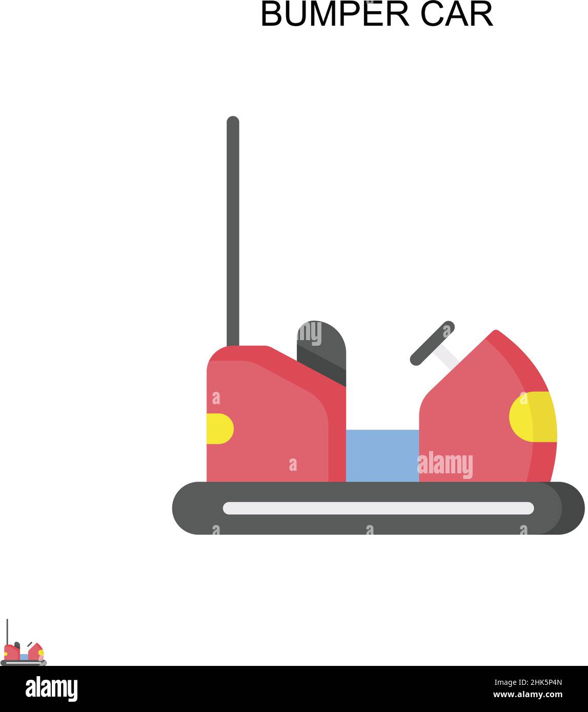 Bumper car Simple vector icon. Illustration symbol design template for