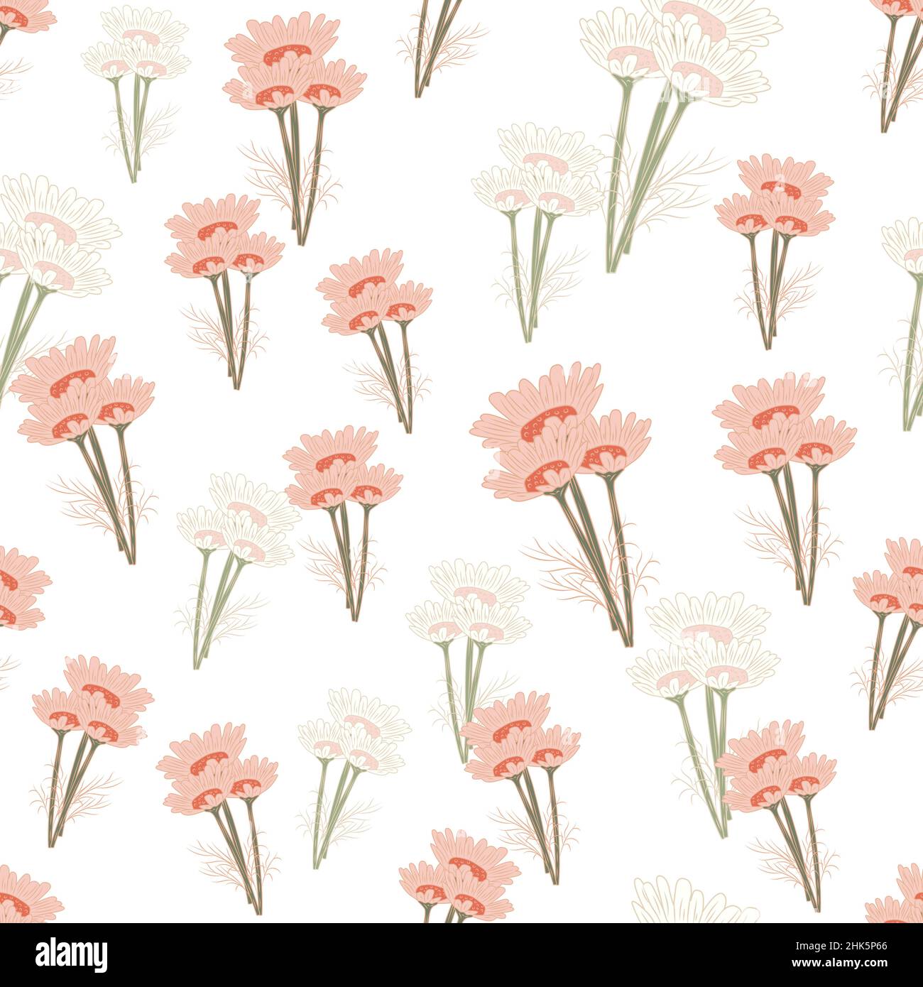 Seamless pattern chamomile on light background. Beautiful ornament ...