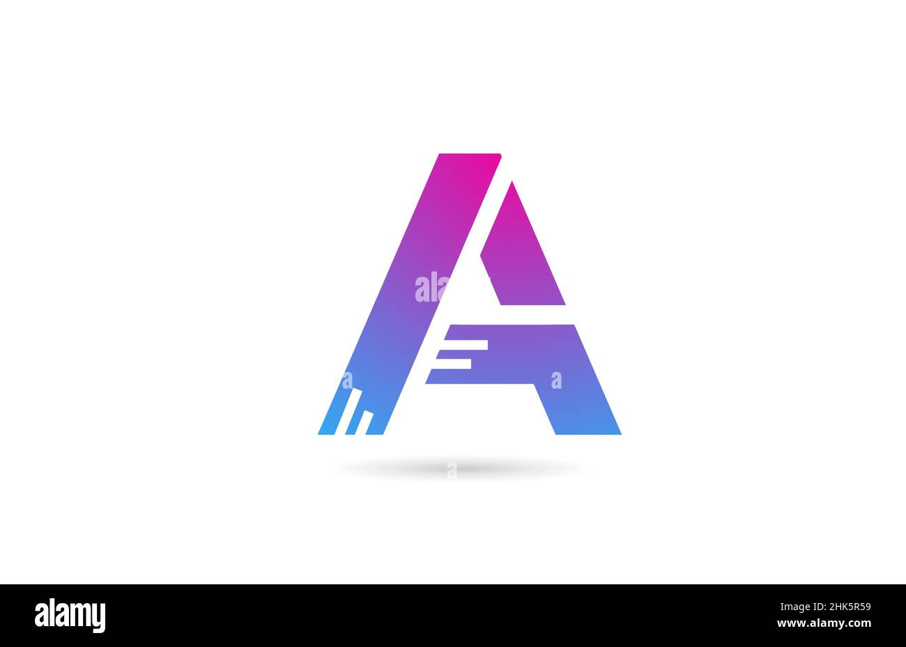 A alphabet letter logo for business and company. Pink blue colour ...