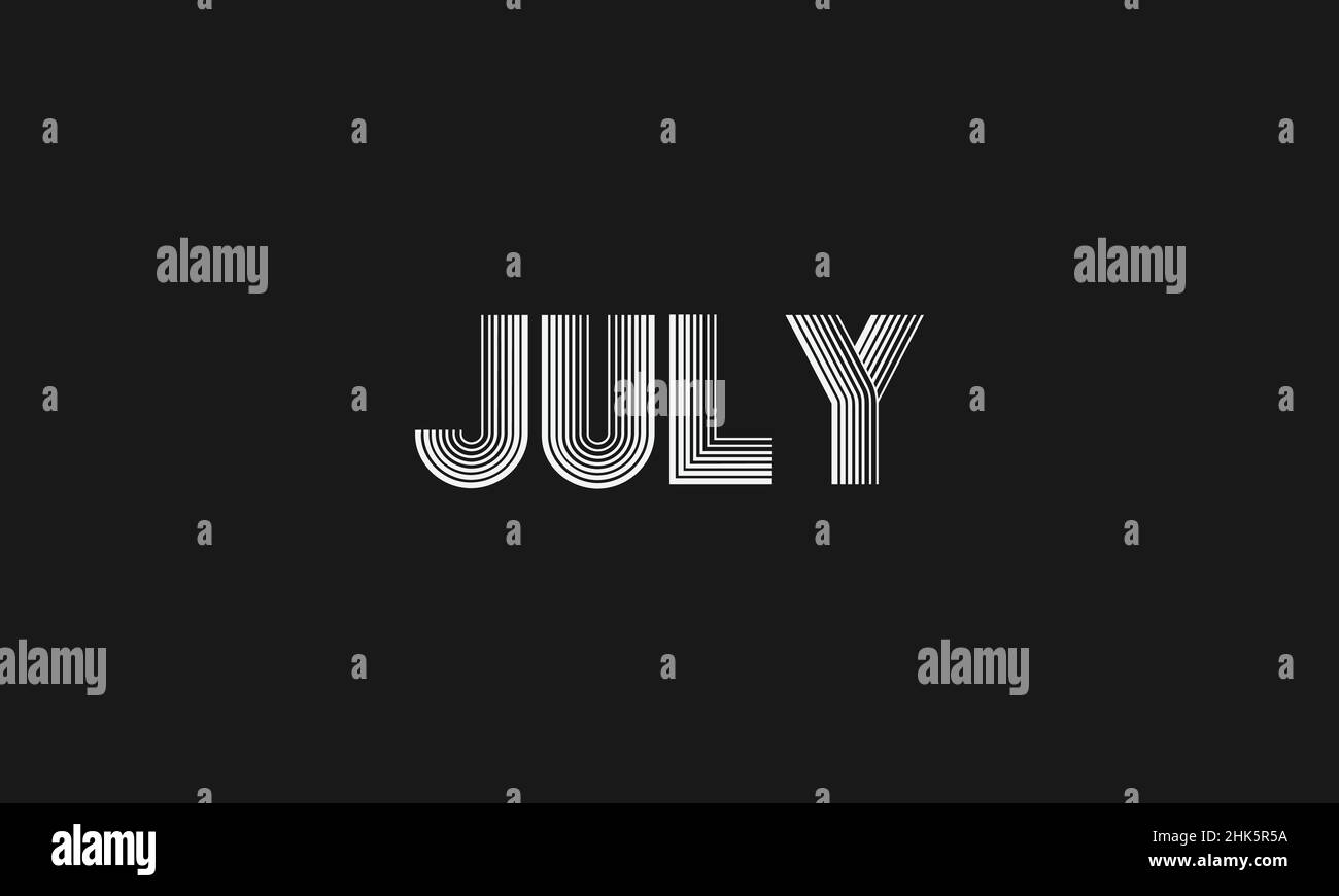 Word JULY in letters Initial vector design Premium Icon, Logo