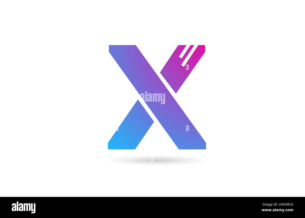 X alphabet letter logo for business and company. Pink blue colour ...
