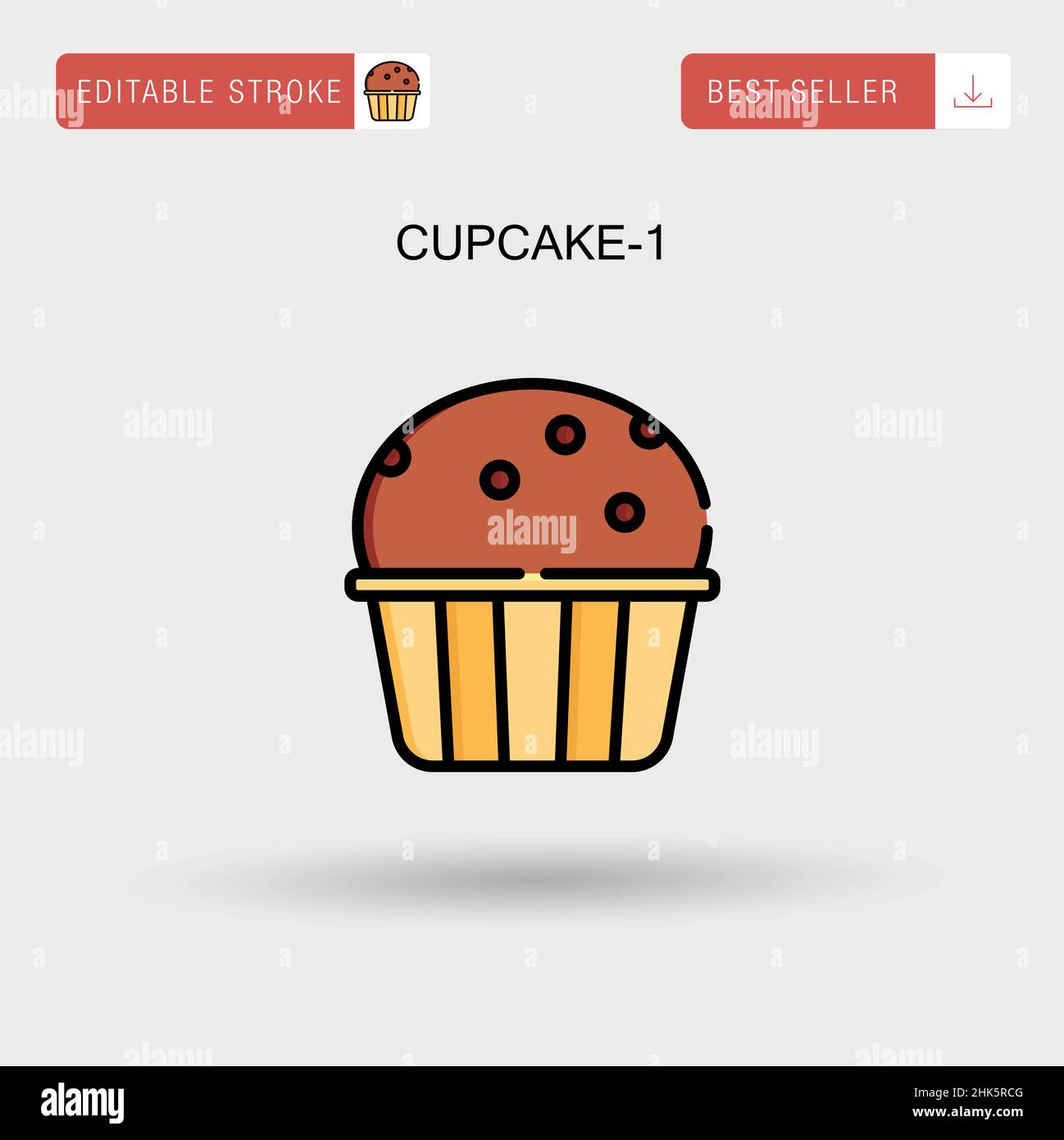 Cupcake-1 Simple vector icon. Stock Vector